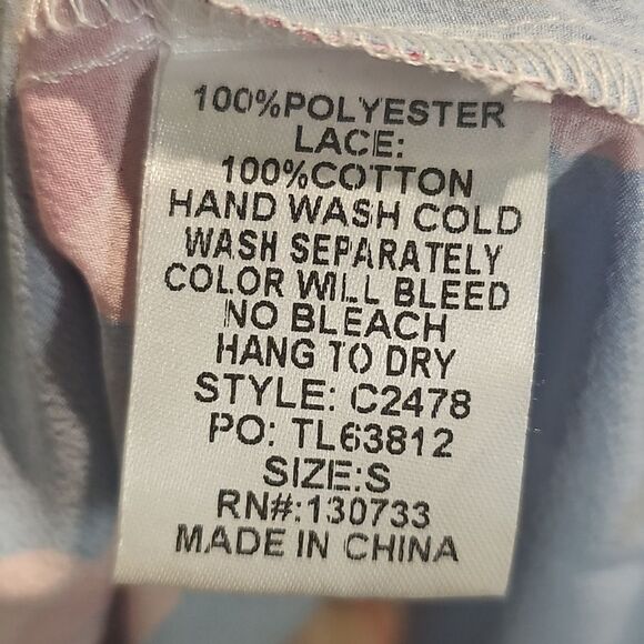 Umgee Mixed Print Crochet Ruffle Long Sleeve Dress Size Small - Picture 12 of 12